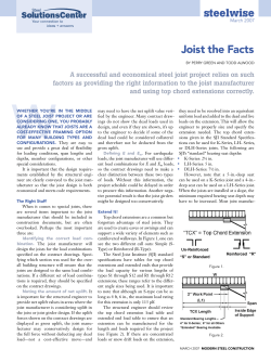 Joist the Facts steelwise - American Institute of Steel Construction