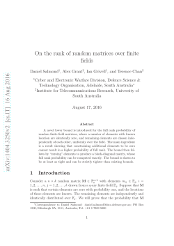 On the rank of random matrices over finite fields