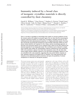 Immunity induced by a broad class of inorganic crystalline materials