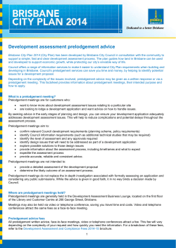 Development assessment prelodgement advice