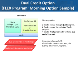 Dual Credit Option (FLEX Program: Morning Option Sample)