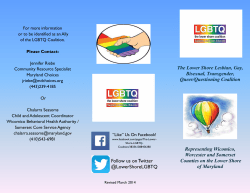 the LGBTQ informational flyer. - Worcester County Health Department