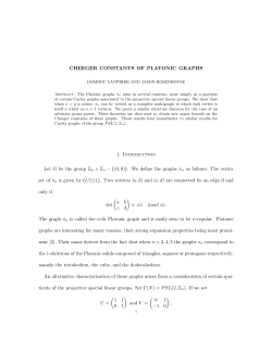 CHEEGER CONSTANTS OF PLATONIC GRAPHS 1