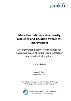 Model for national cybersecurity resilience and situation