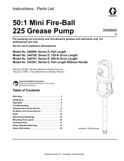 50:1 Mini Fire-Ball 225 Grease Pump, Instructions
