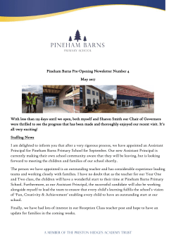 Pineham Barns Pre-Opening Newsletter Number 4 May 2017 With
