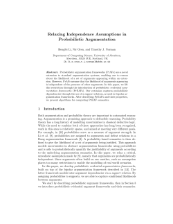 Relaxing Independence Assumptions in Probabilistic Argumentation