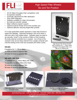 High Speed Filter Wheels: Six and Ten Position
