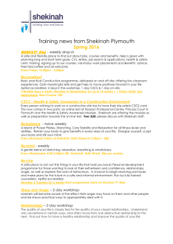 Training news from Shekinah Plymouth Spring 2016 RESULT! @24