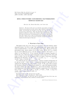 RING STRUCTURES CONCERNING FACTORIZATION MODULO