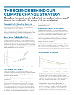 THE SCIENCE BEHIND OUR CLIMATE CHANGE STRATEGY