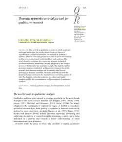 Thematic networks: an analytic tool for qualitative research