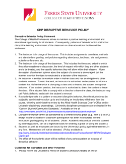 Disruptive Behavior Policy