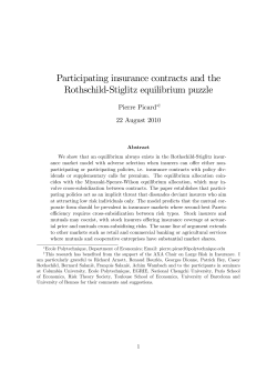 Participating insurance contracts and the Rothschild`Stiglitz