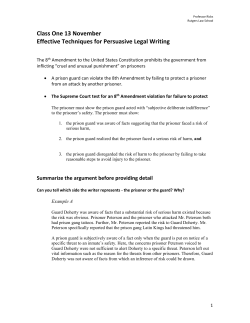 Class One 13 November Effective Techniques for Persuasive Legal
