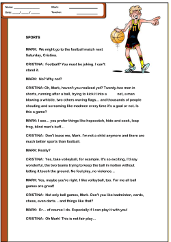 Sports MARK: We might go to the football match next Saturday