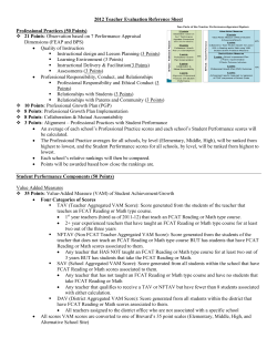 2012 Teacher Evaluation Reference Sheet Professional Practices