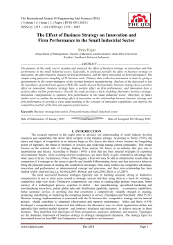 The Effect of Business Strategy on Innovation and Firm