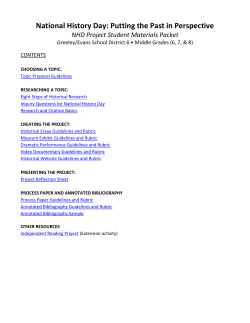 National History Day Project Process Paper - Greeley
