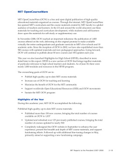MIT OpenCourseWare - Massachusetts Institute of Technology