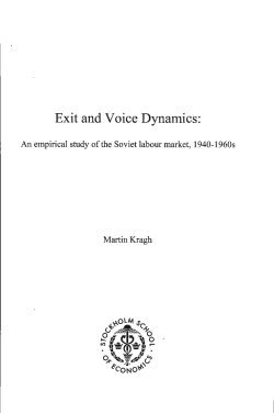 Exit and voice dynamics : an empirical study of the soviet labour