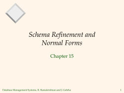 Schema Refinement and Normal Forms