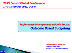 Outcome—Based Budgeting (OBB)