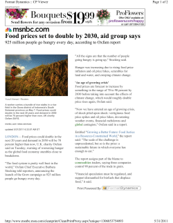 Food prices set to double by 2030, aid group says