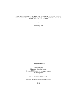 EMPLOYEE RESPONSE TO NEGATIVE WORKPLACE SITUATIONS