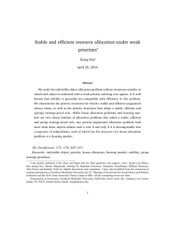 Stable and efficient resource allocation under weak