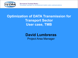 Optimization of DATA Transmision for Transport Sector User case