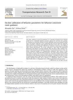On-line calibration of behavior parameters for behavior