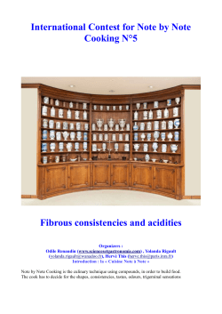 International Contest for Note by Note Cooking N&deg;5 Fibrous