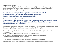 The Marriage Theorem