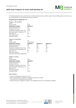 Technical noTe qPCR Cycler Programs for Venor