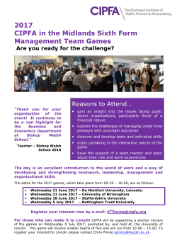 2017 CIPFA in the Midlands Sixth Form Management Team Games