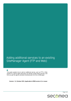 Adding additional services to an existing SiteManager Agent