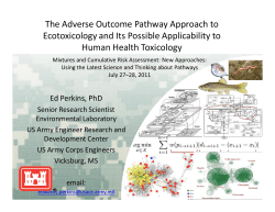 The Adverse Outcome Pathway Approach to - NAS
