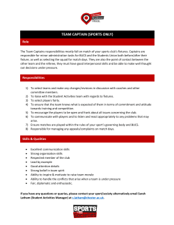 team captain - Chester Student Union