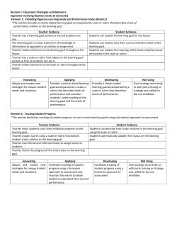 Domain 1: Classroom Strategies and Behaviors Segments Involving