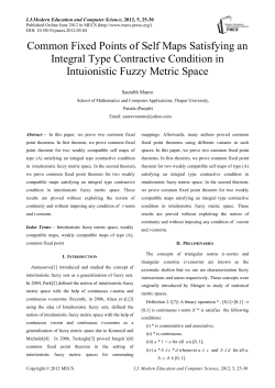 Common Fixed Points of Self Maps Satisfying an