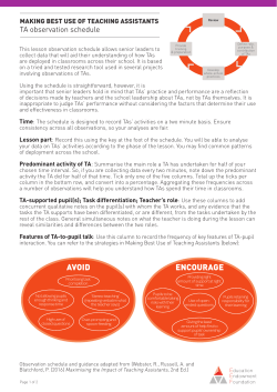 TA observation schedule - Education Endowment Foundation