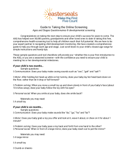 Guide to Taking the Online Screening