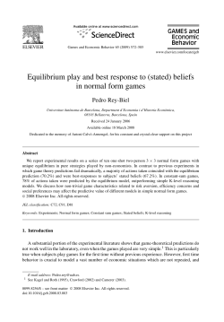 Equilibrium Play and Best Response to (Stated