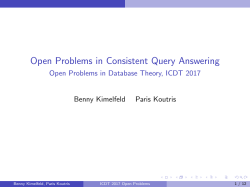 Open Problems in Consistent Query Answering