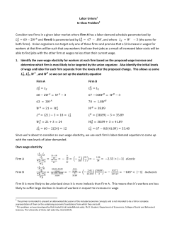 Labor Unions1 In-Class Problem2 Consider two firms in a given