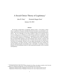 A Social Choice Theory of Legitimacy