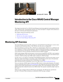 Introduction to the Cisco WAAS Central Manager Monitoring API