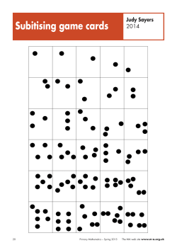 Subitising game cards