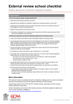 External review school checklist